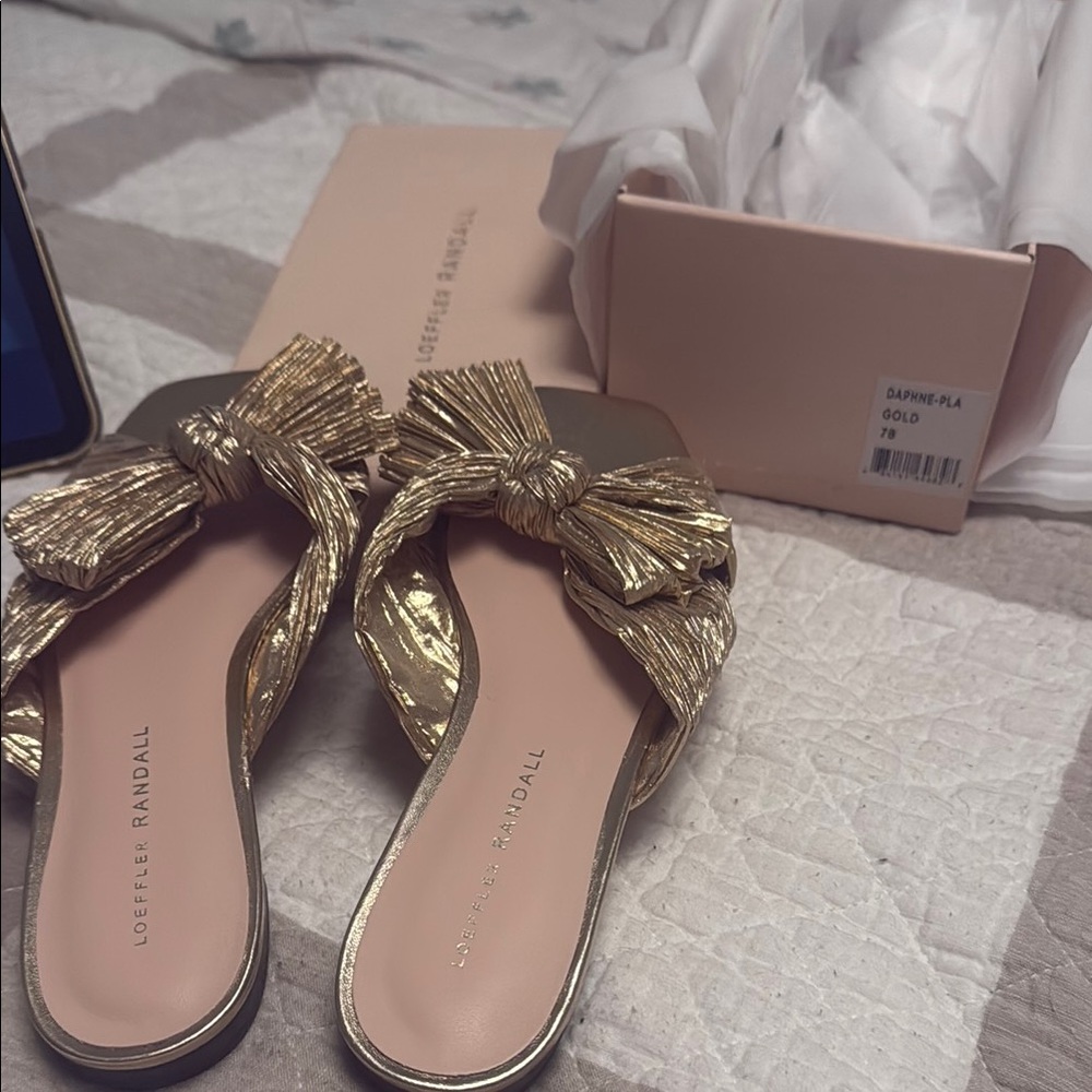 Loeffler Randall Gold Sandals Elegant Design
